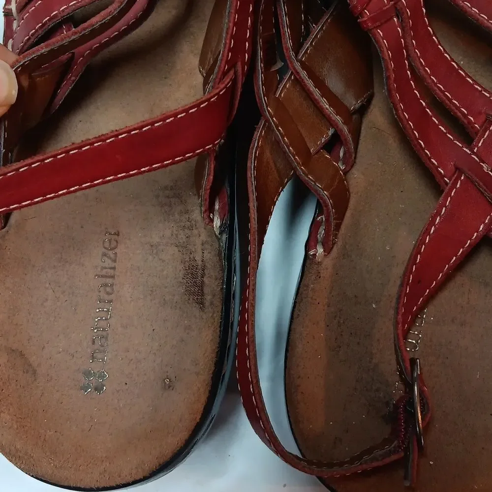 Naturalizer Comfort Women's Cinnamon Brown Hook And Loop Sandals Size 8.5M